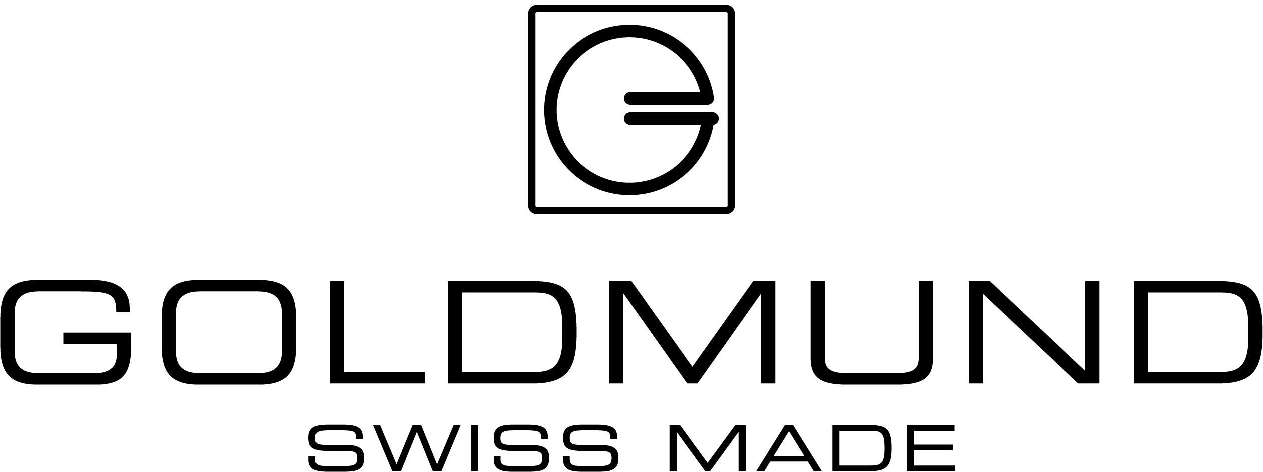 Goldmund Swiss Made logo on a transparent background